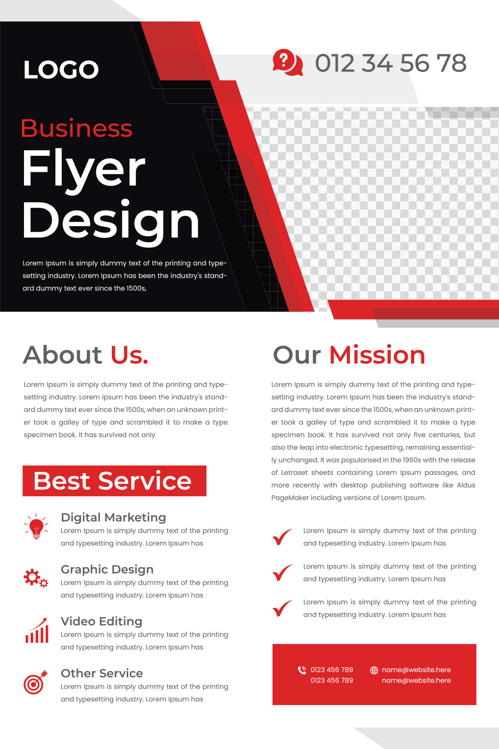 Modern Flyer Design pinterest preview image.