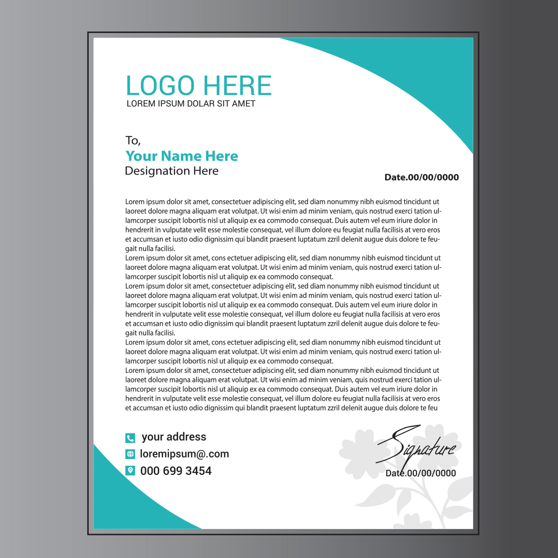 Modern Letterhead Design preview image.