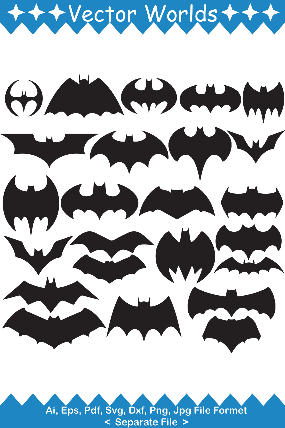 Batman SVG Vector Design pinterest preview image.