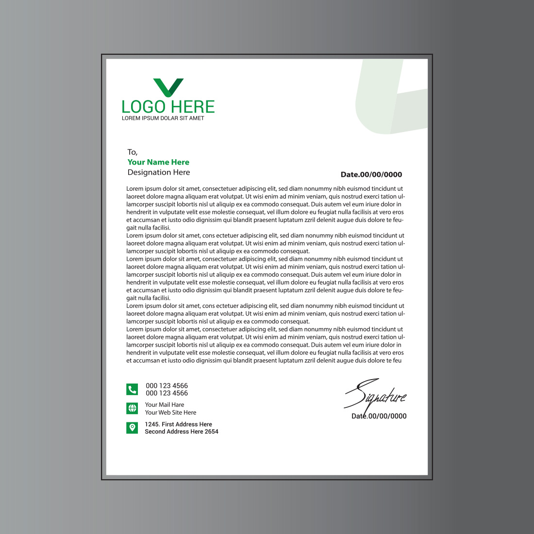 Modern Letterhead Design preview image.