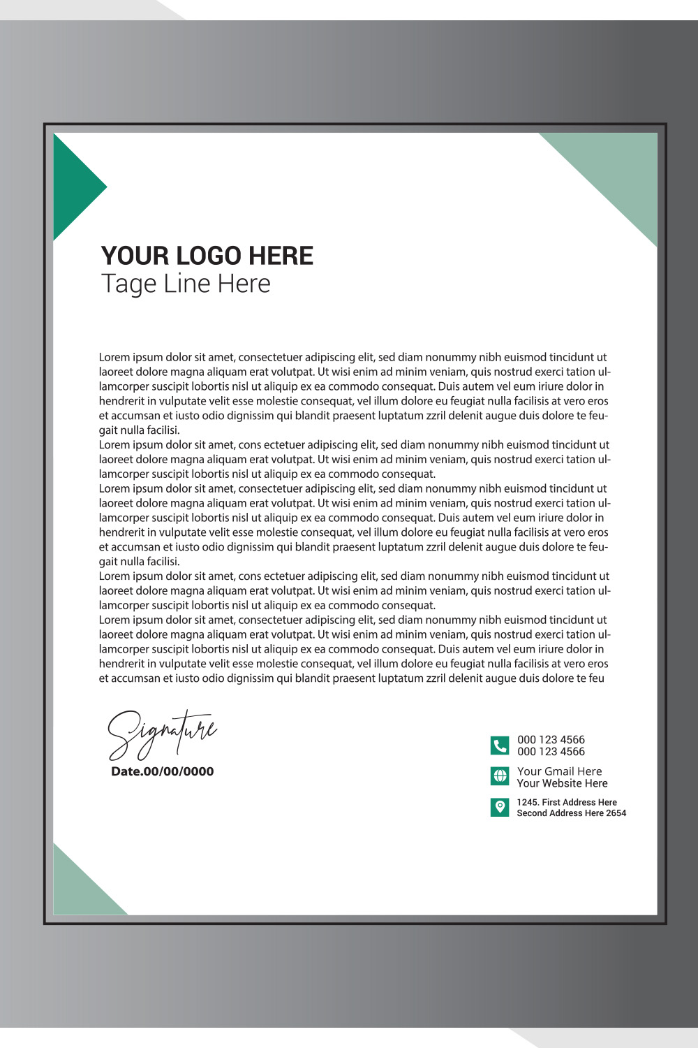 Modern Letterhead Design pinterest preview image.