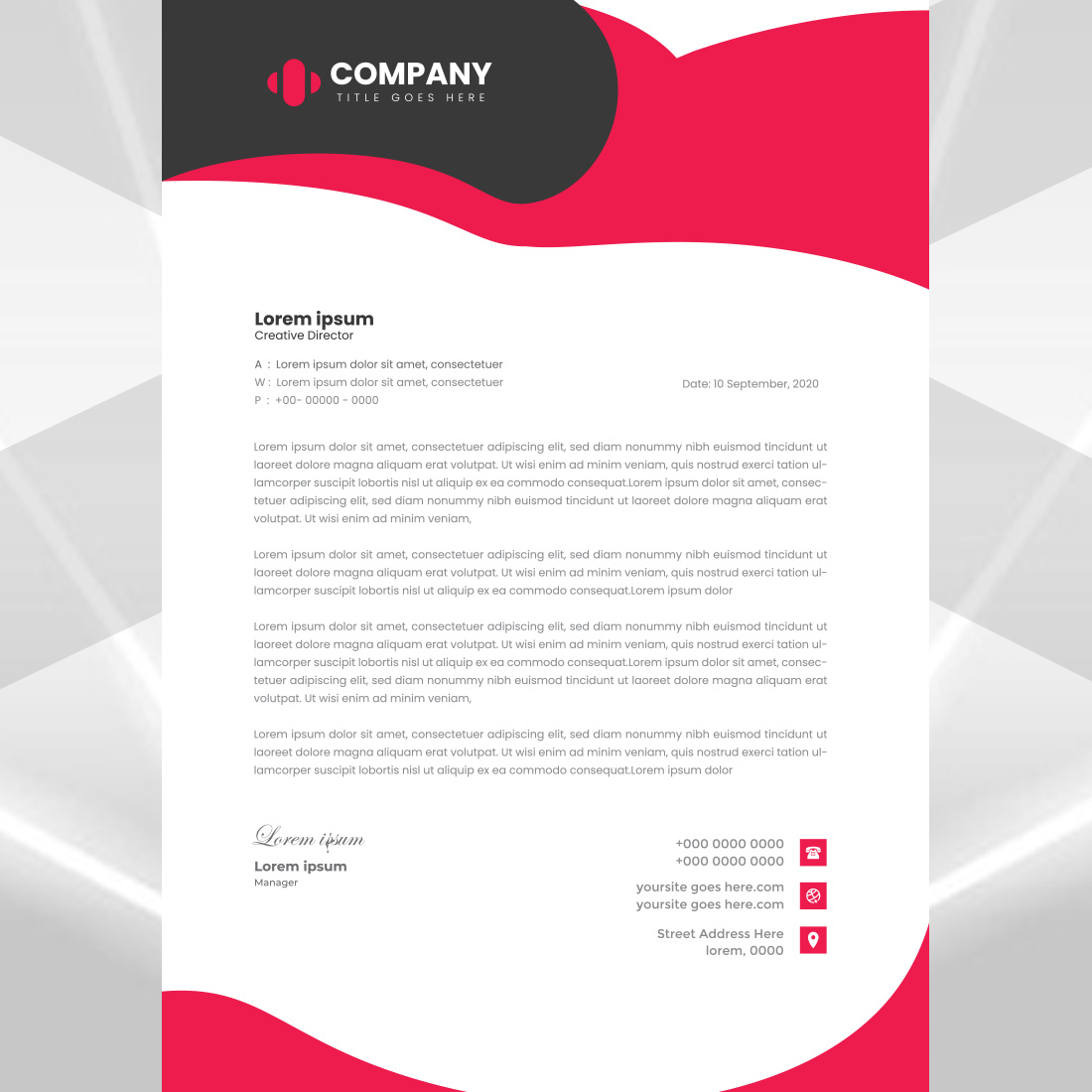 Modern Letterhead Design preview image.