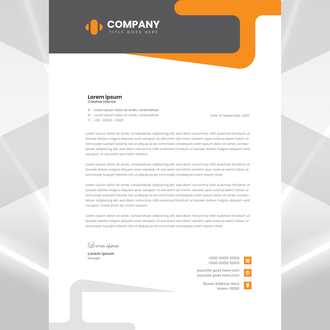 Modern Letterhead Design preview image.