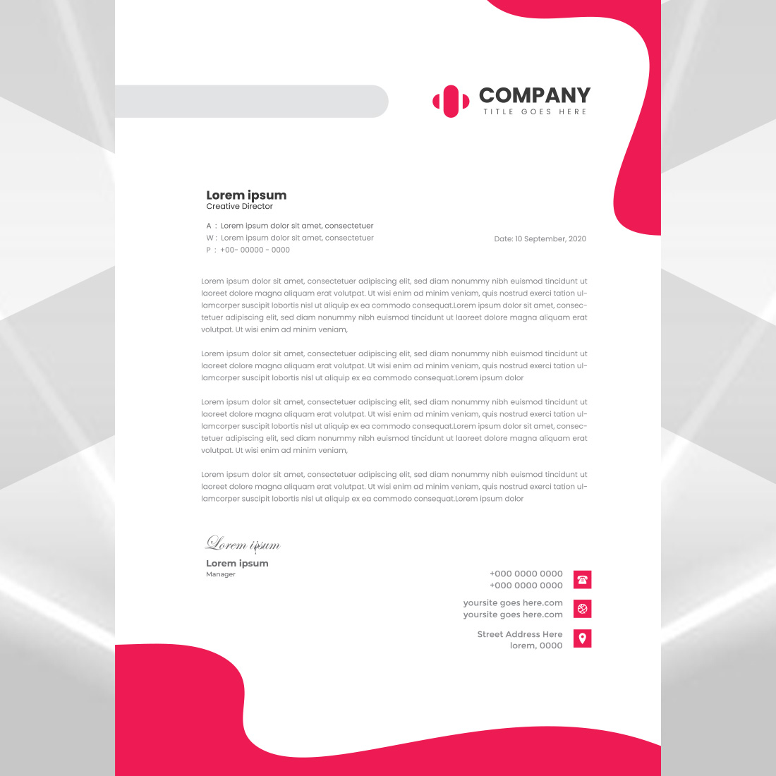 Modern Letterhead Design preview image.