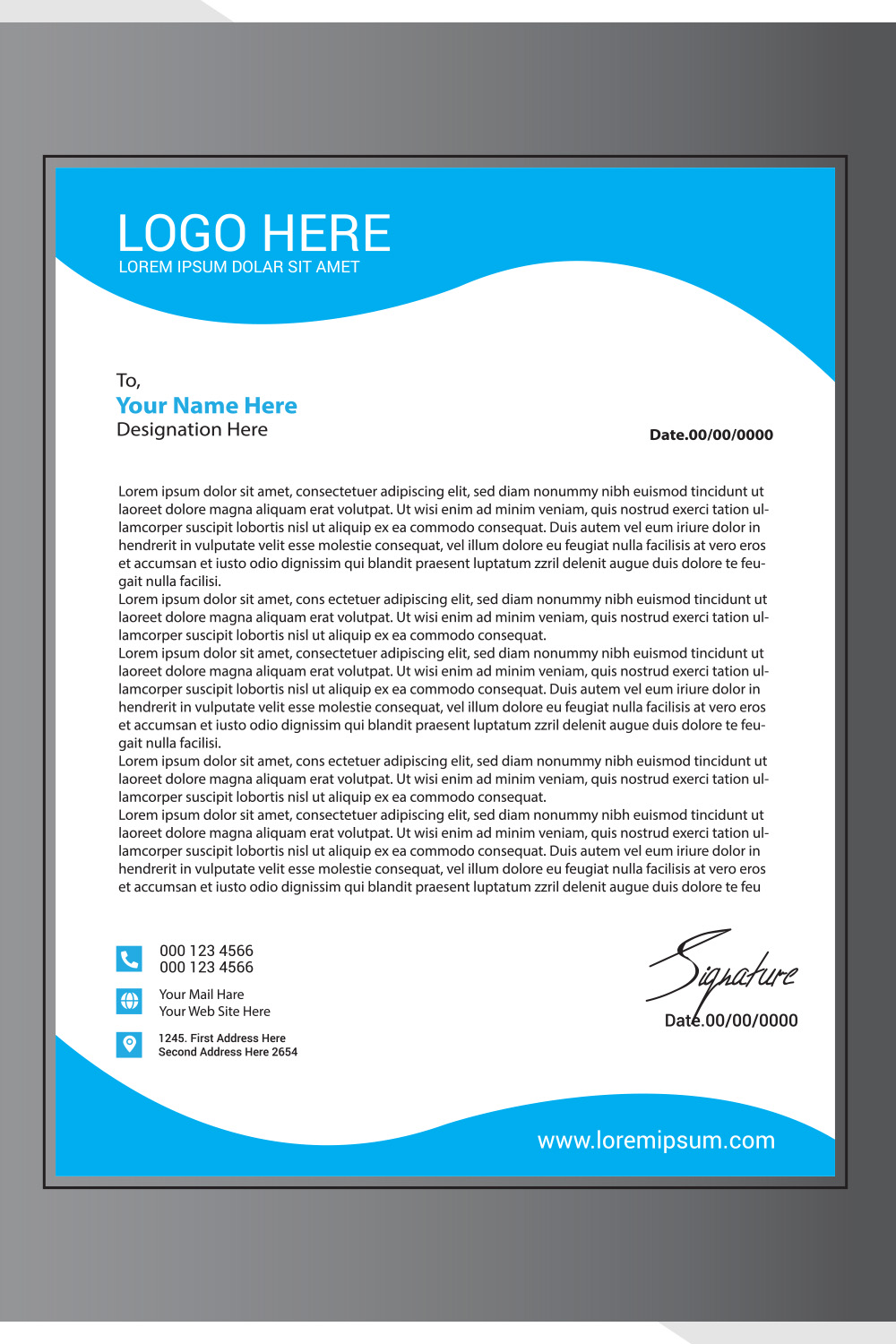 Modern Letterhead Design pinterest preview image.