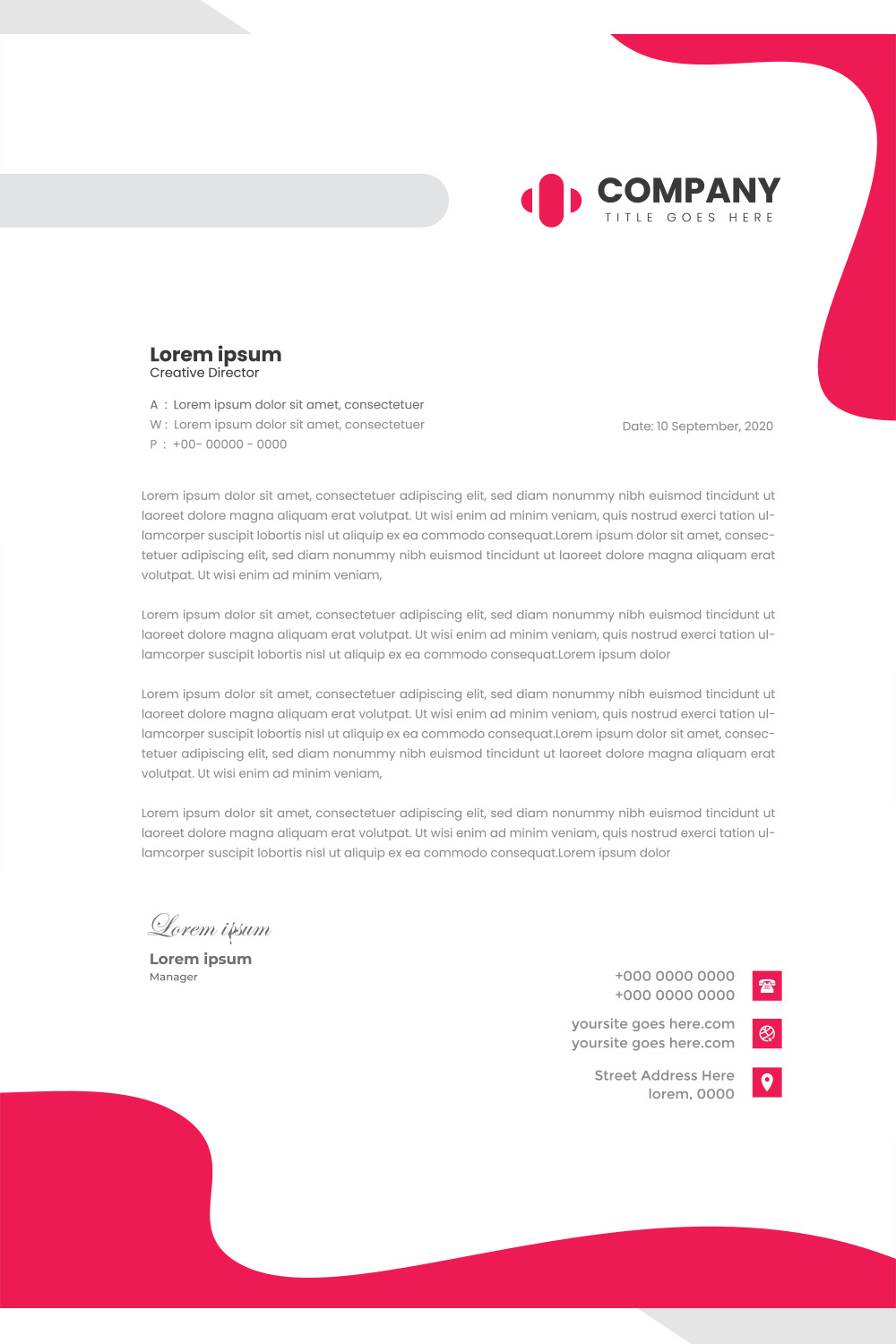 Modern Letterhead Design pinterest preview image.