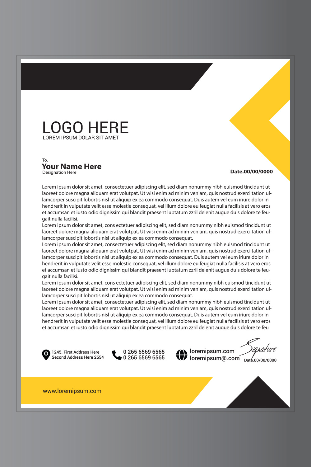 Modern Letterhead Design pinterest preview image.