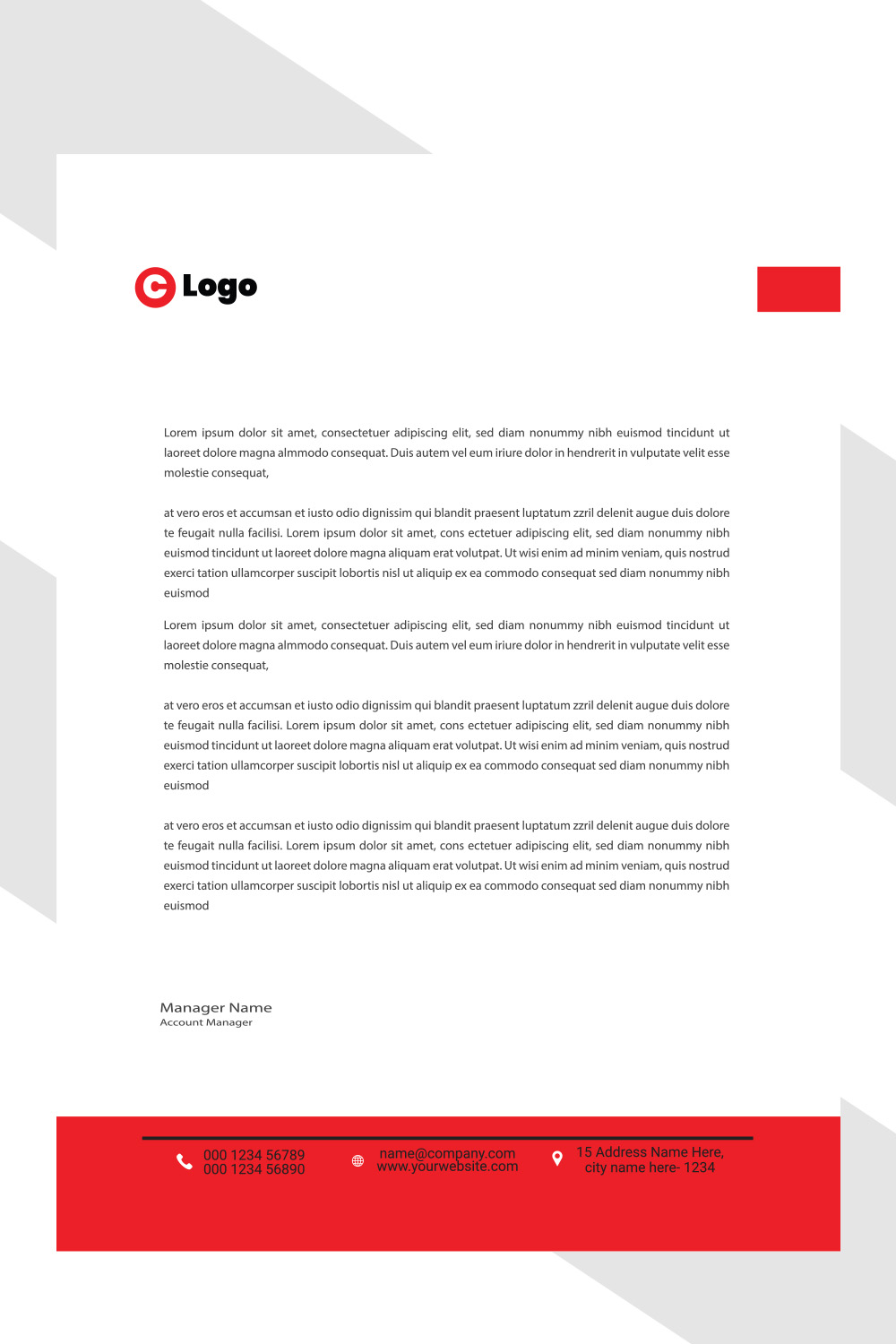 Modern Letterhead Design pinterest preview image.