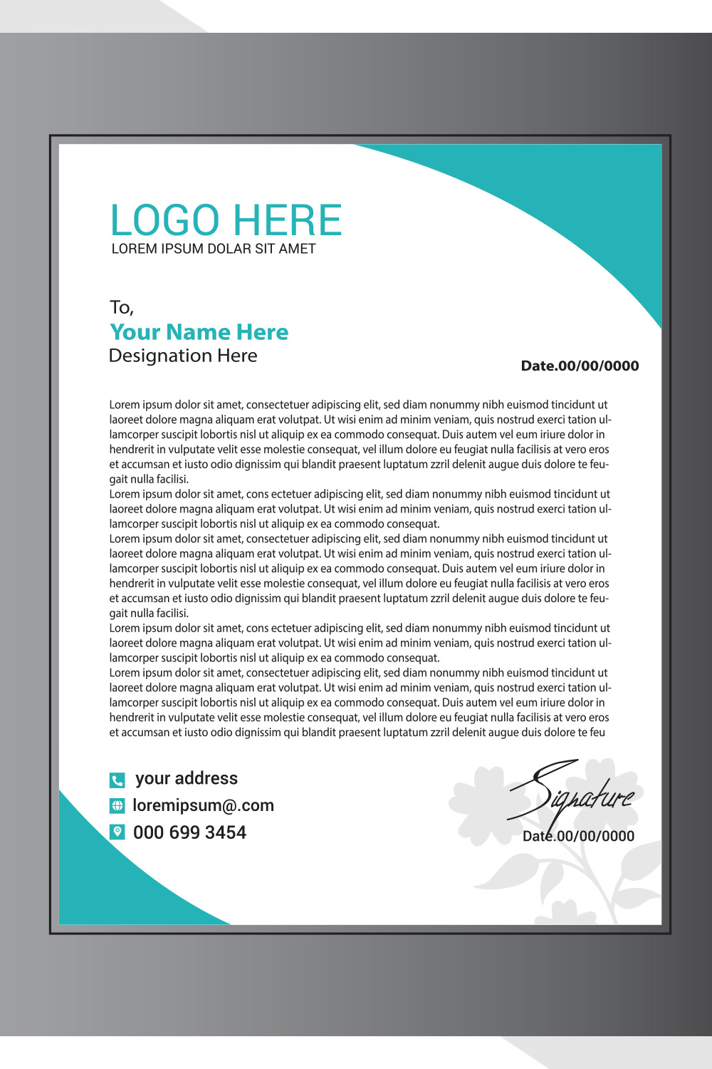 Modern Letterhead Design pinterest preview image.