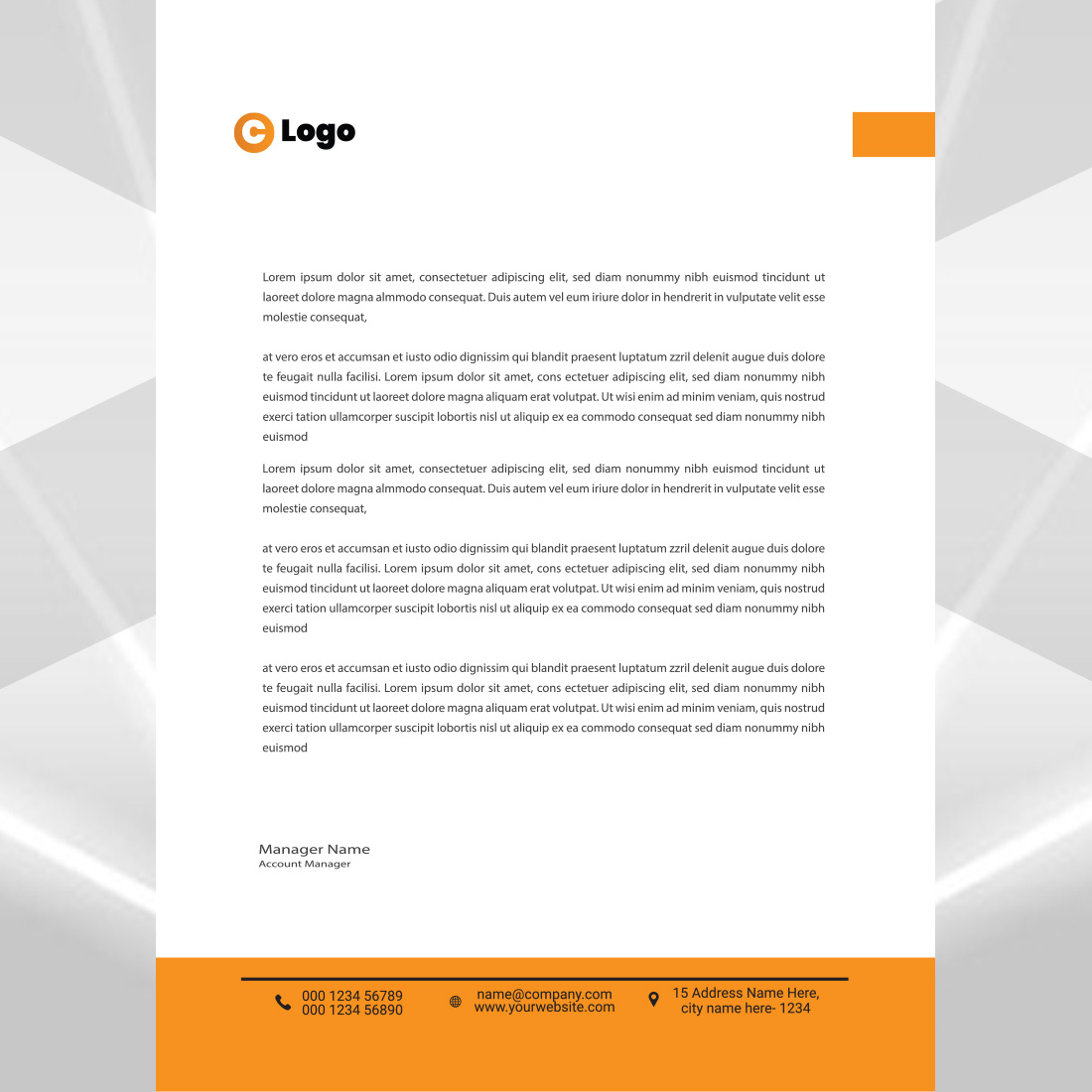 Modern Letterhead Design preview image.