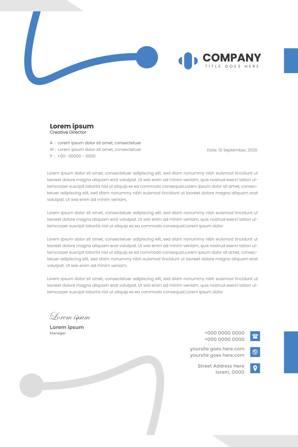 Modern Letterhead Design pinterest preview image.