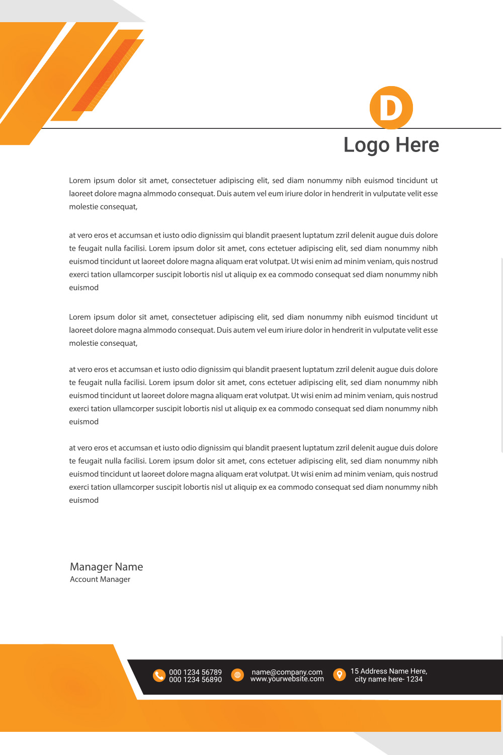 Modern Letterhead Design pinterest preview image.