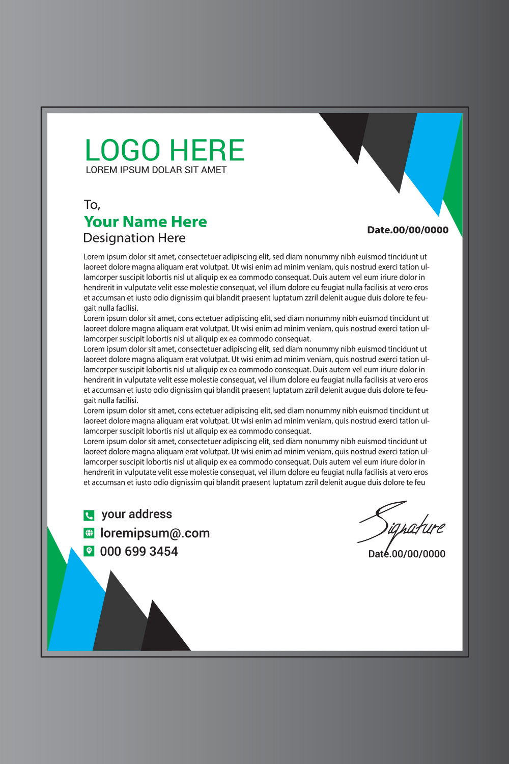 Modern Letterhead Design pinterest preview image.