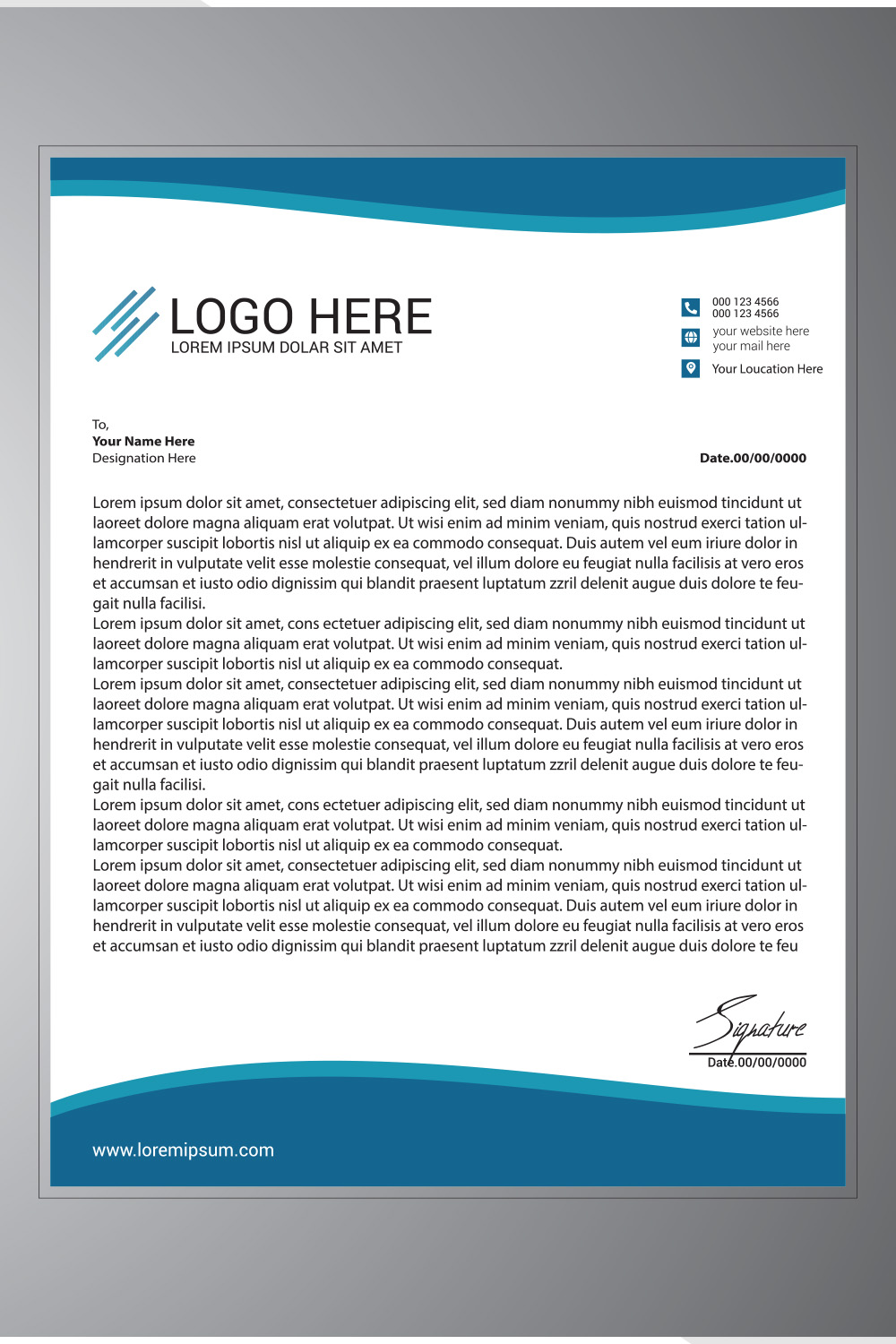 Modern Letterhead Design pinterest preview image.