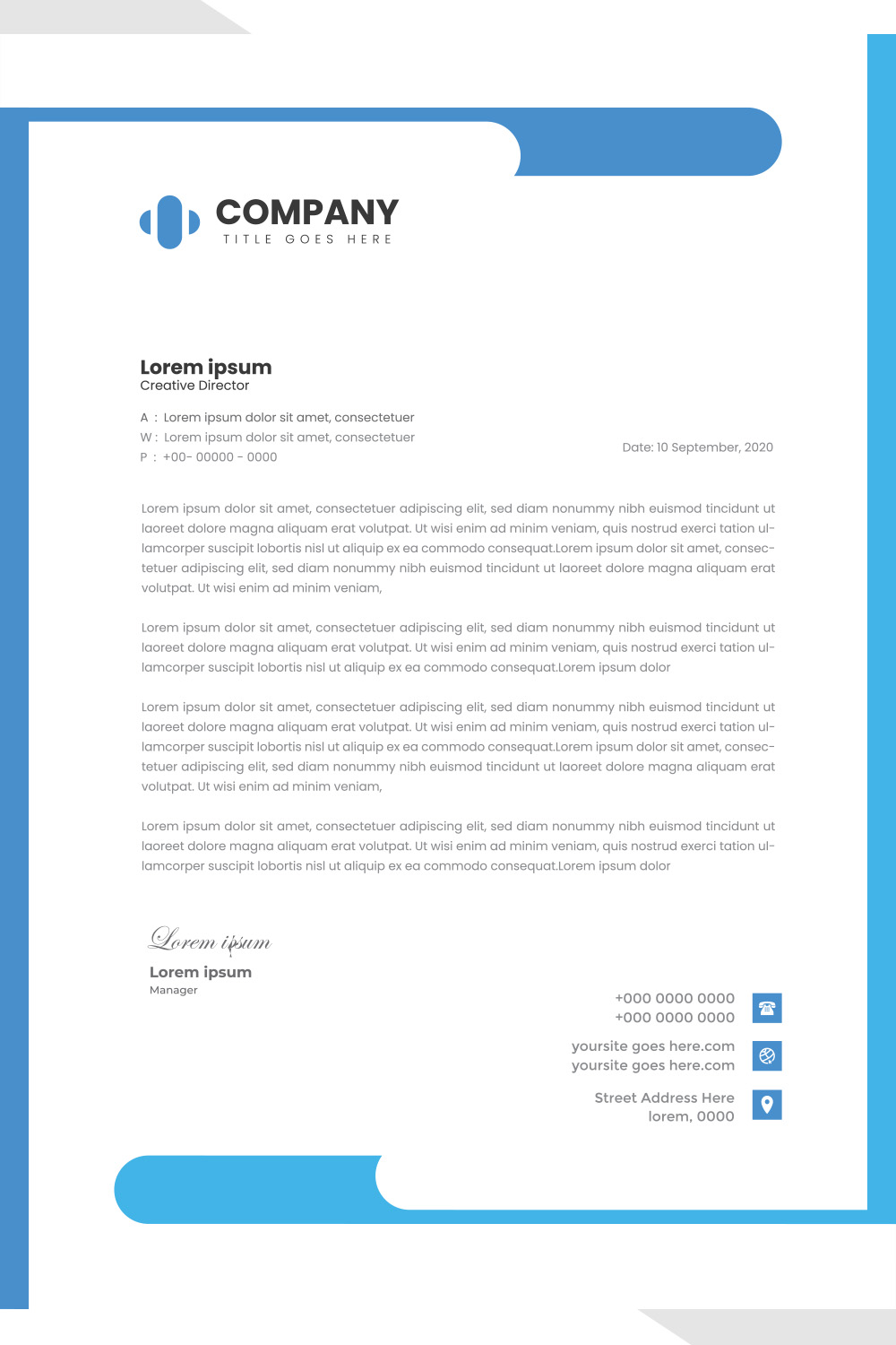 Modern Letterhead Design pinterest preview image.