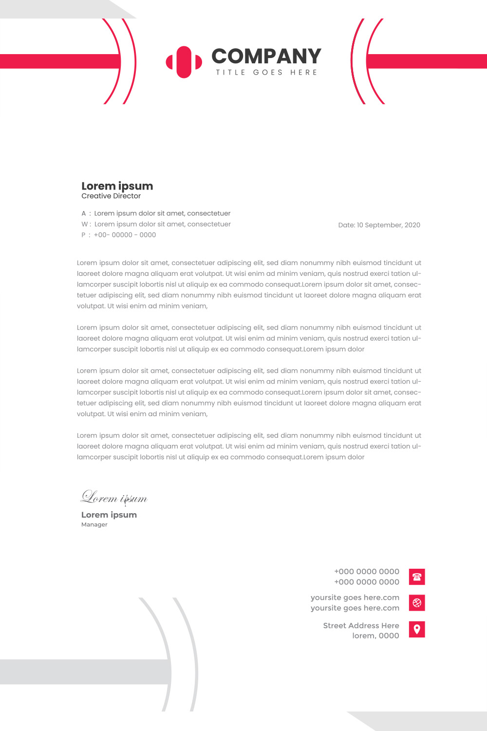 Modern Letterhead Design pinterest preview image.