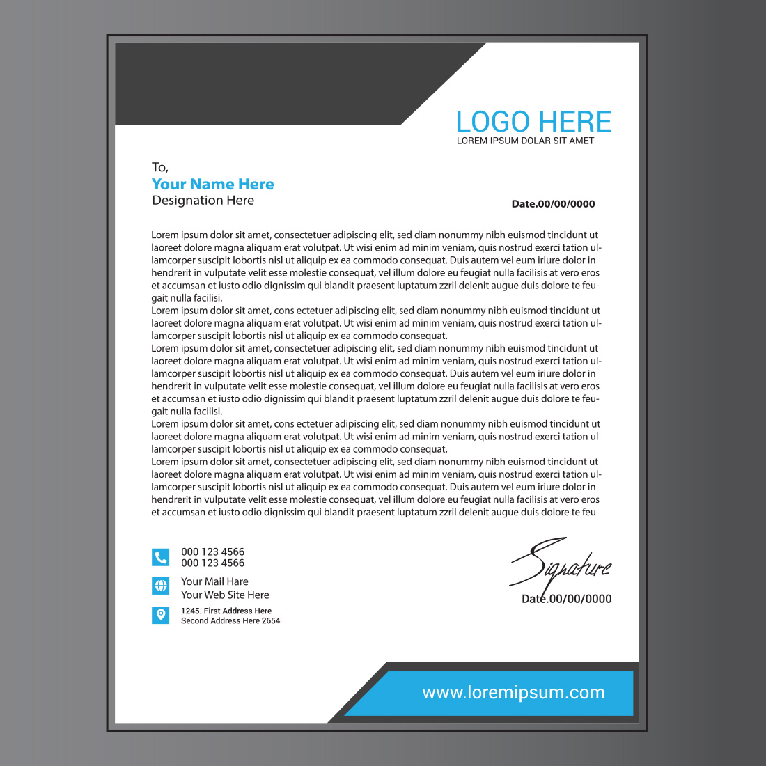 Modern Letterhead Design preview image.