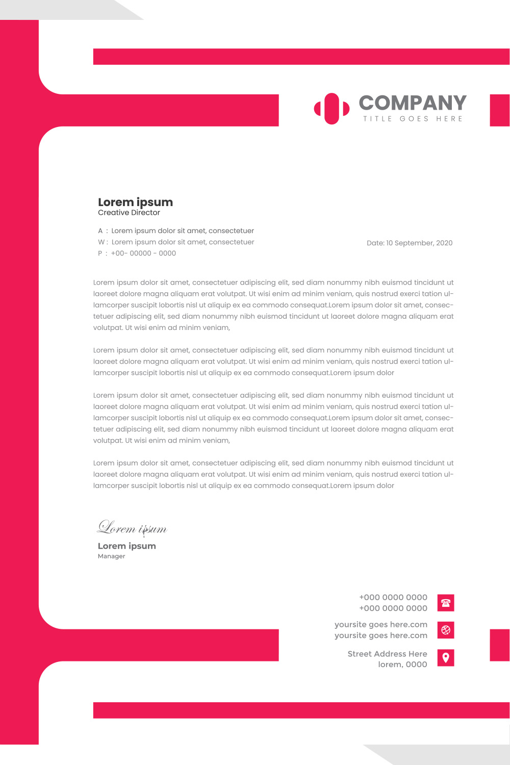 Modern Letterhead Design pinterest preview image.