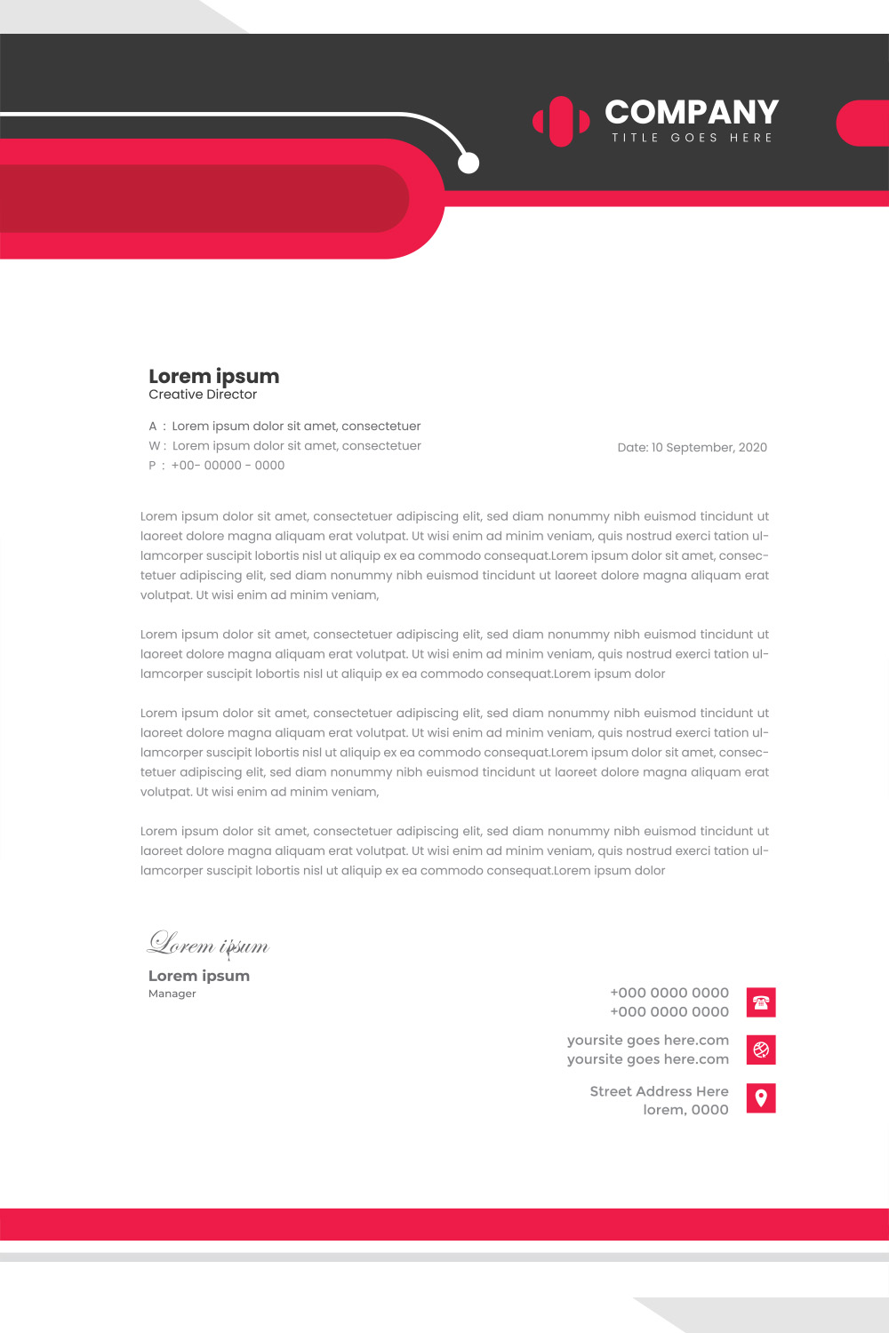 Modern Letterhead Design pinterest preview image.