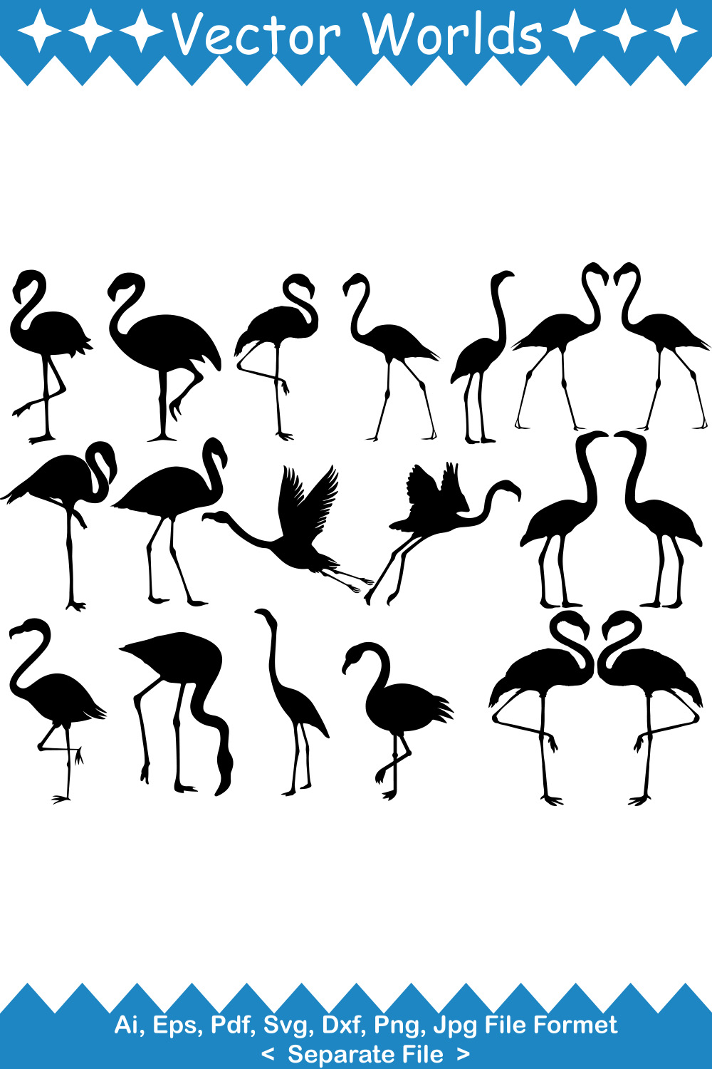 Flamingo SVG Vector Design pinterest preview image.