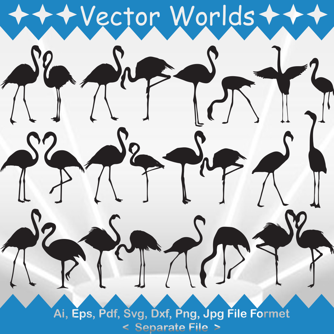 Flamingo Couple SVG Vector Design preview image.