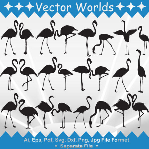 Flamingo Couple SVG Vector Design cover image.