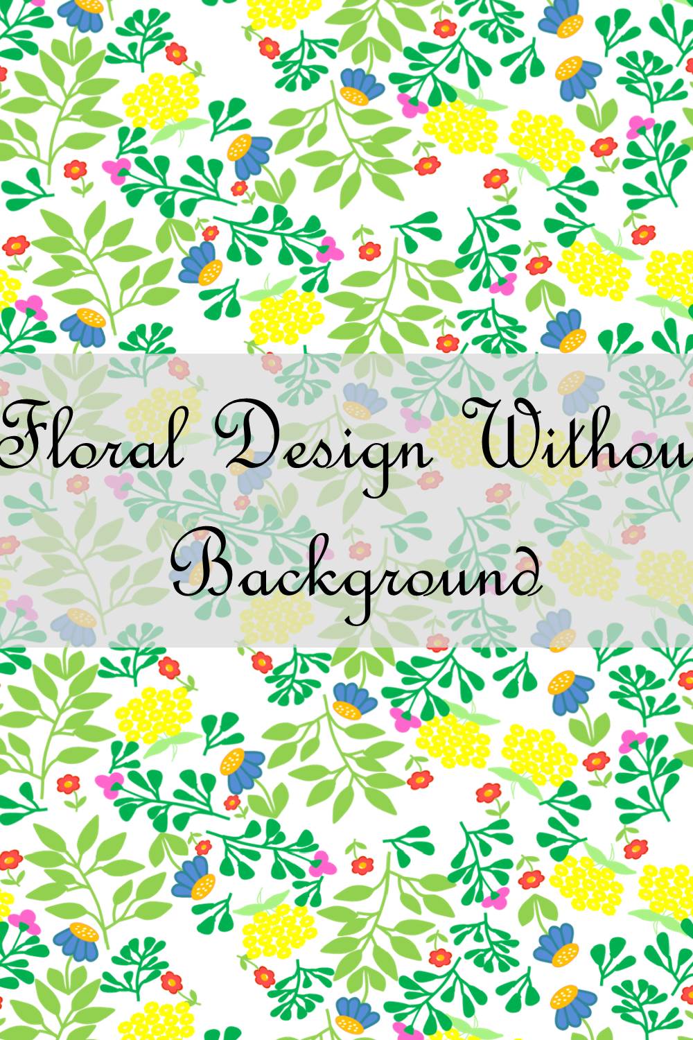 Floral Seamless Pattern Without Background pinterest preview image.