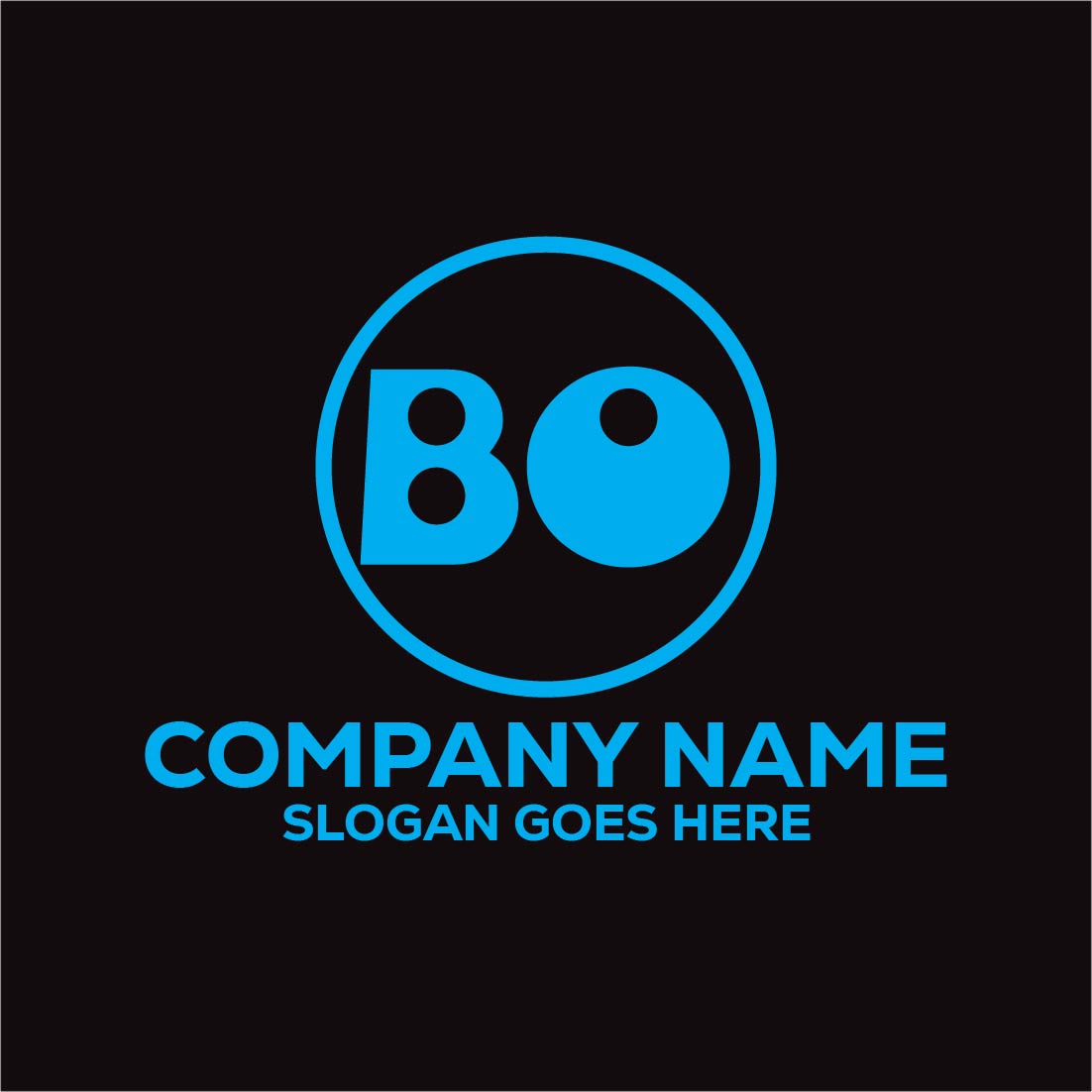 Initial Letter BO Logo or Icon Design Vector Image Template preview image.