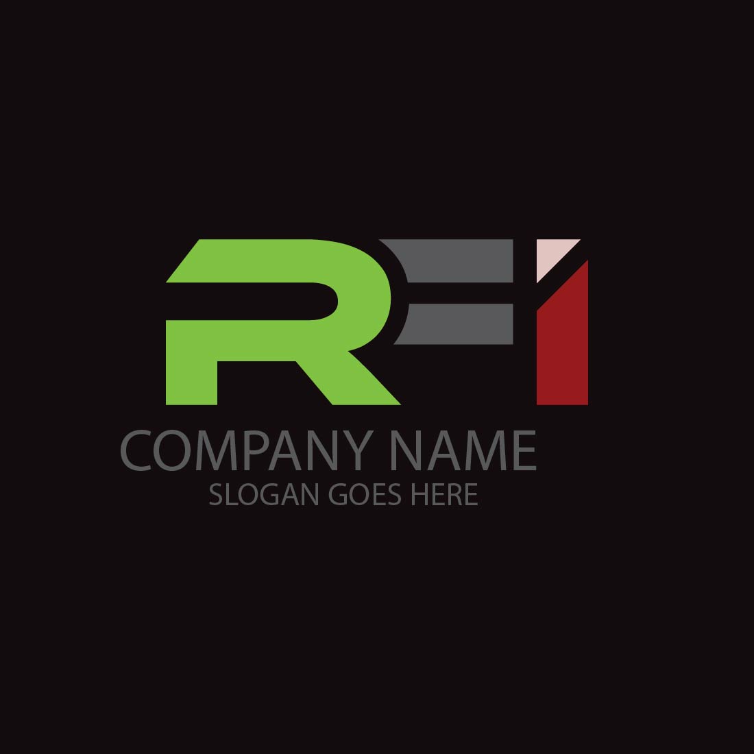 Initial Letter RFI or RIF Logo or Icon Design Vector Image Template preview image.