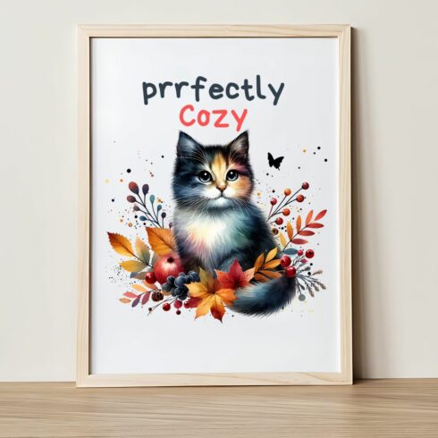 Purrfectly Cozy T-shirt graphic cover image.