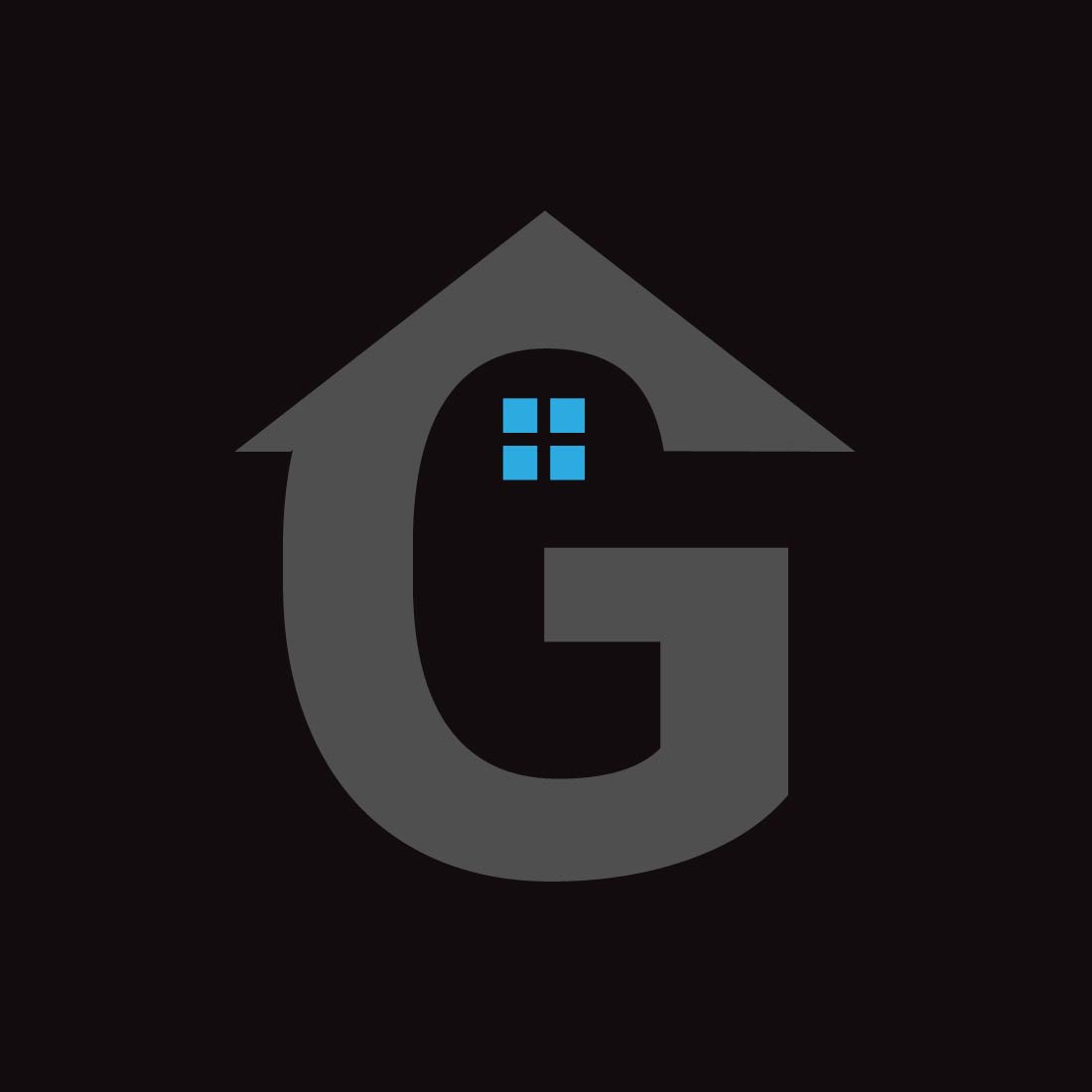 Letter G Real Estate Logo or Icon Design Vector Image Template preview image.