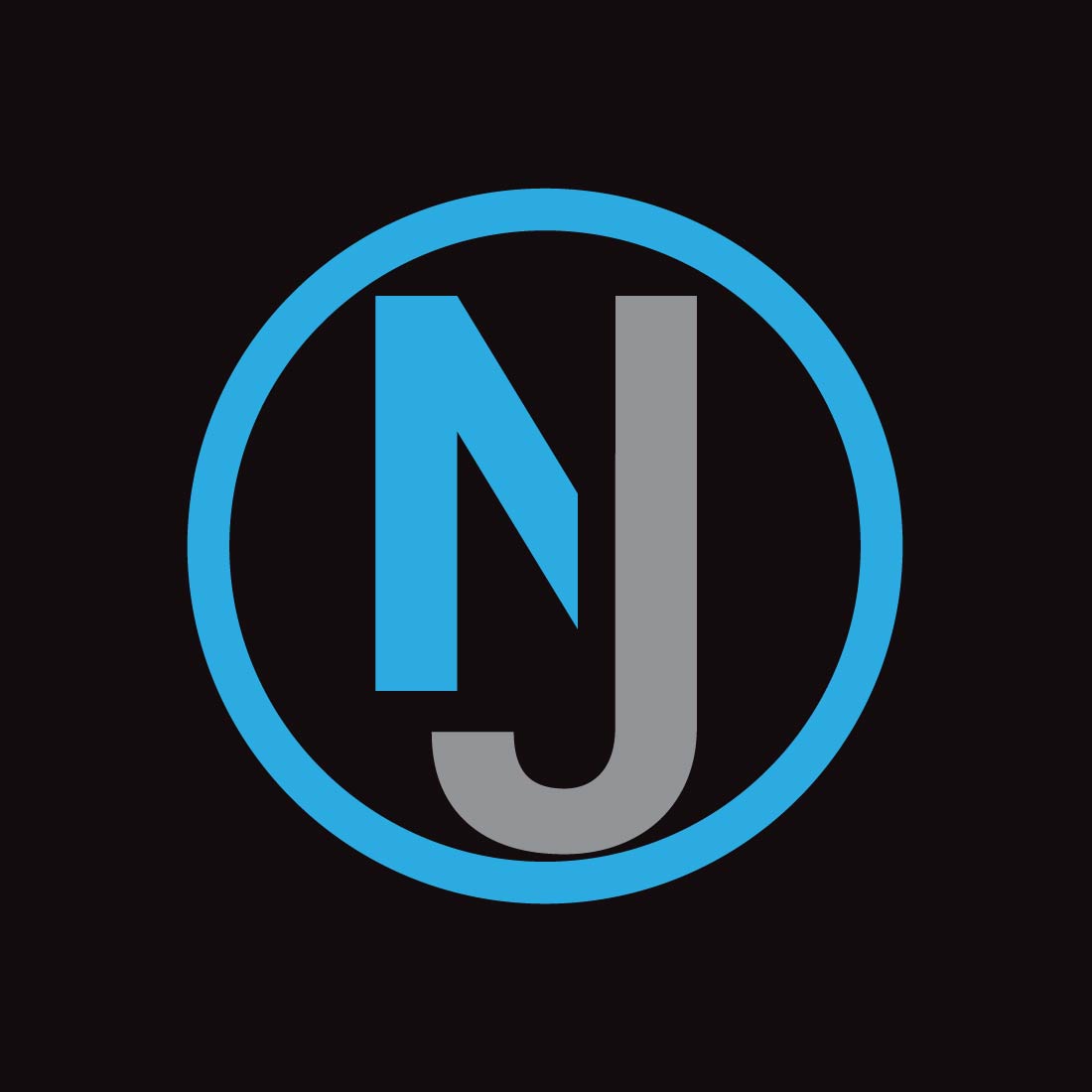 Initial Letter NJ Logo or Icon Design Vector Image Template preview image.