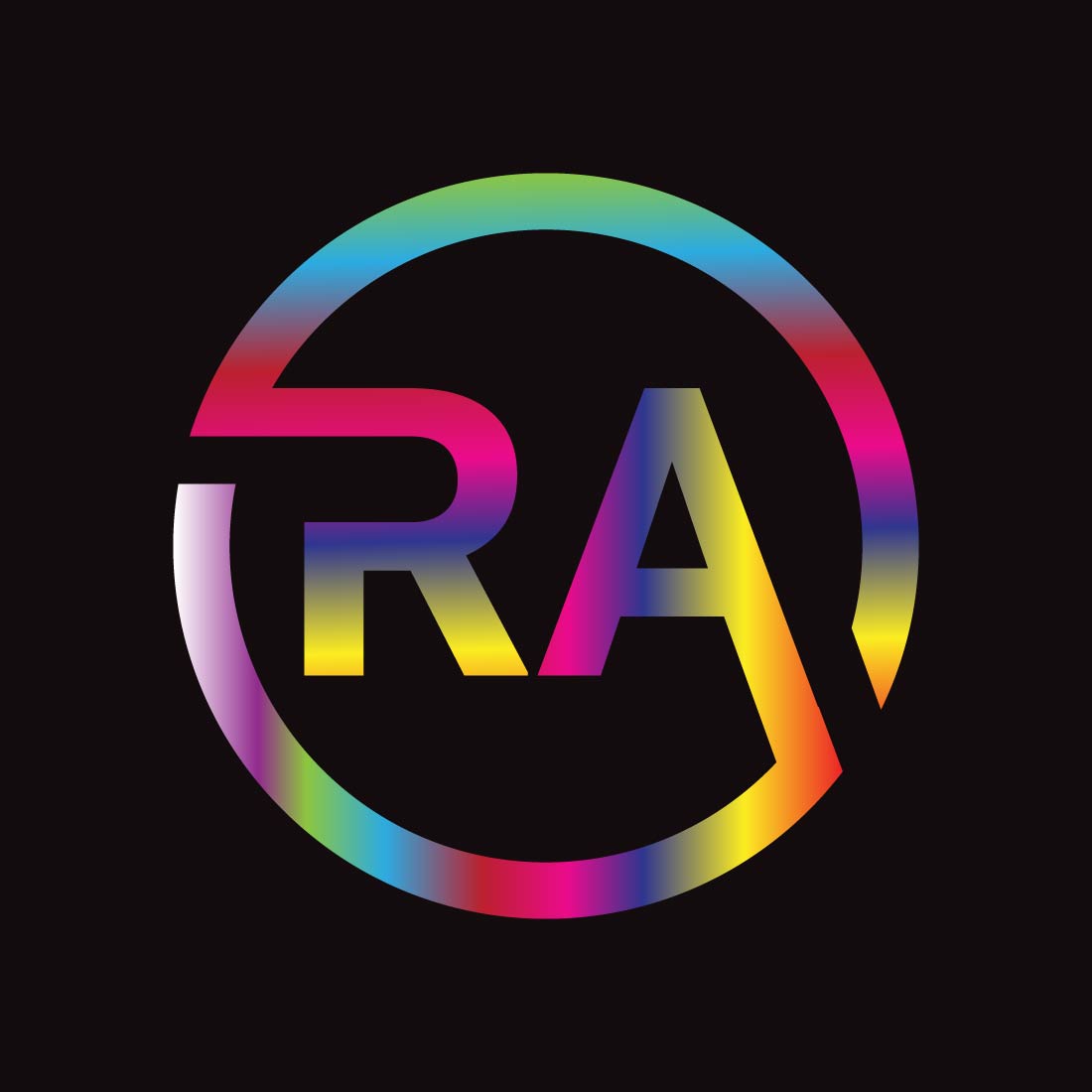 Initial Letter RA Logo or Icon Design Vector Image Template preview image.