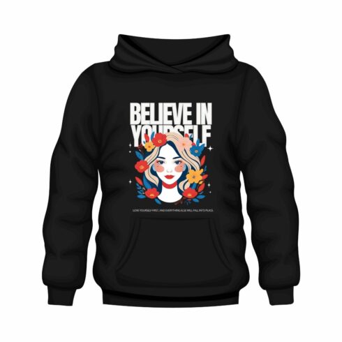 Believe in yourself t-shirt graphics cover image.