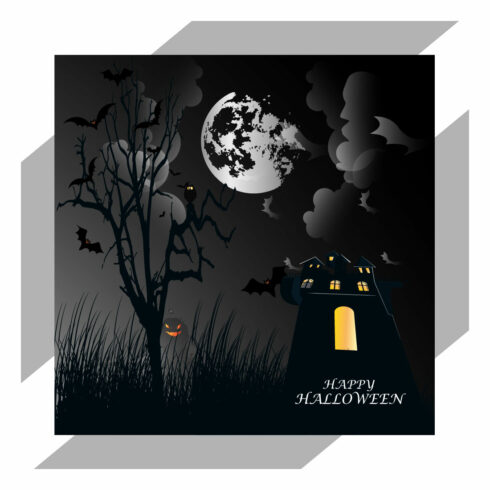 halloween pumpkins on dark background cover image.