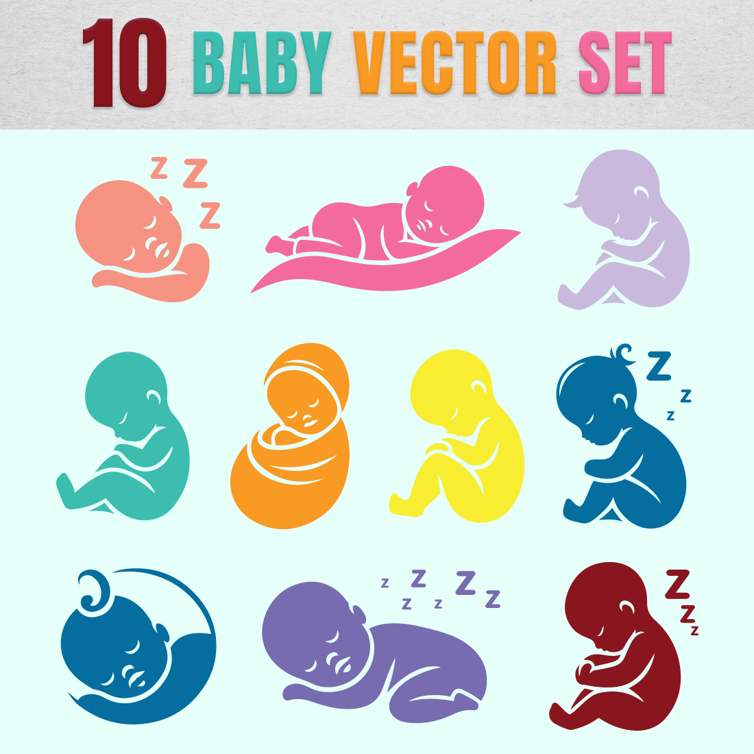 10 baby vector set a 245