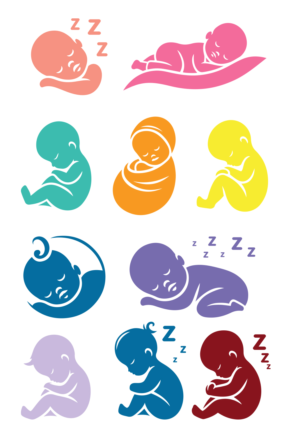 10 Baby vector SET Bundle pinterest preview image.