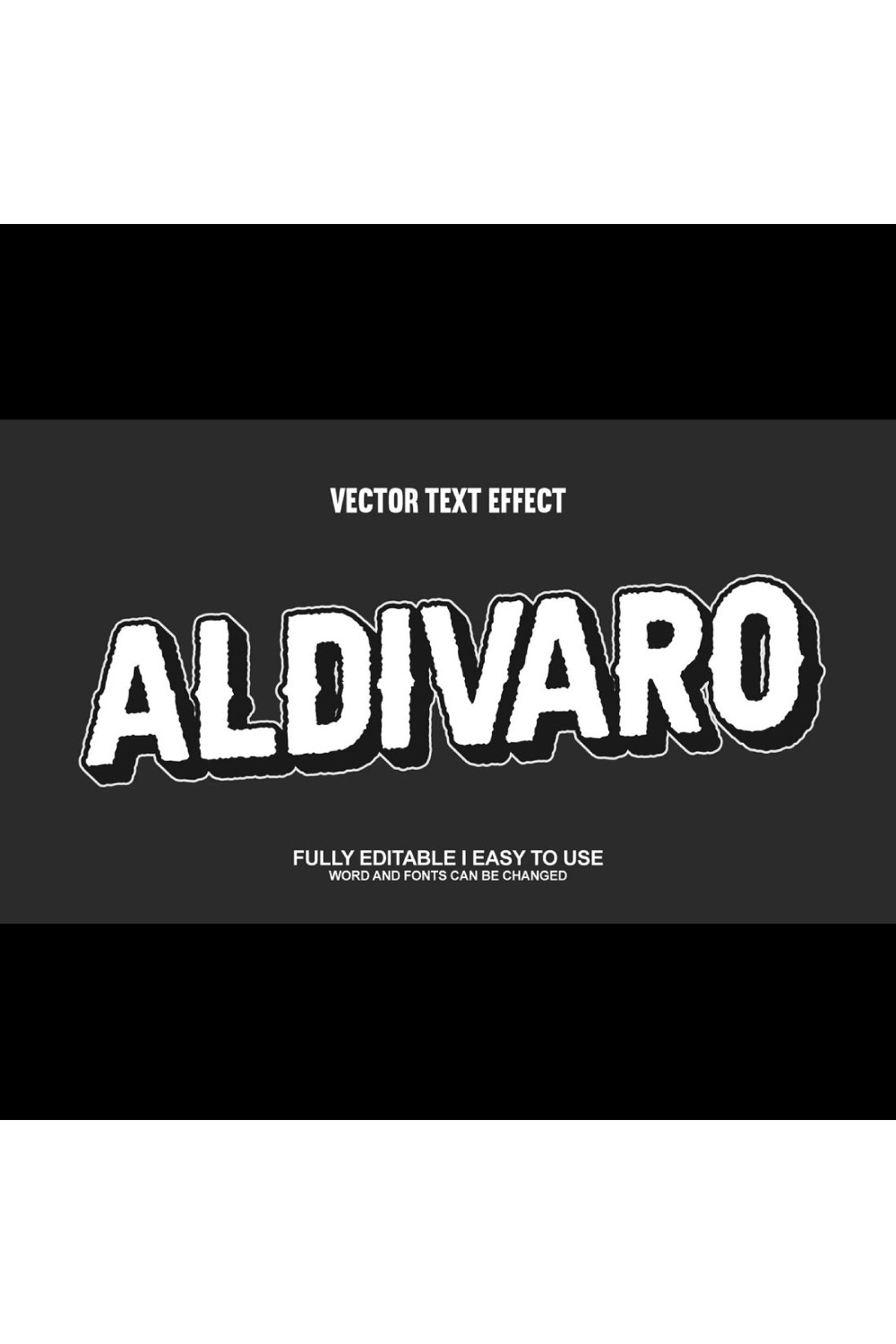 Aldivaro Vector Editable Text Effect pinterest preview image.