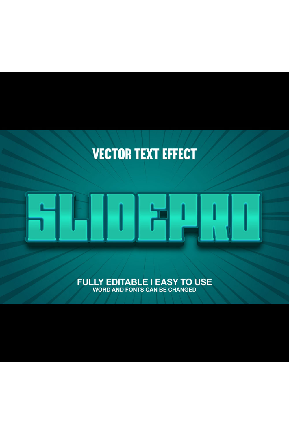 Fully Editable Vector 3D Text Effect pinterest preview image.