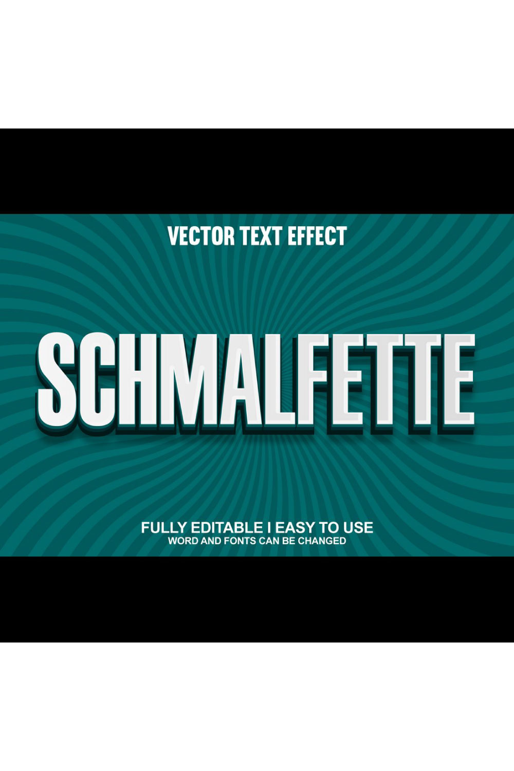 Fully Editable Vector 3D Text Effect pinterest preview image.