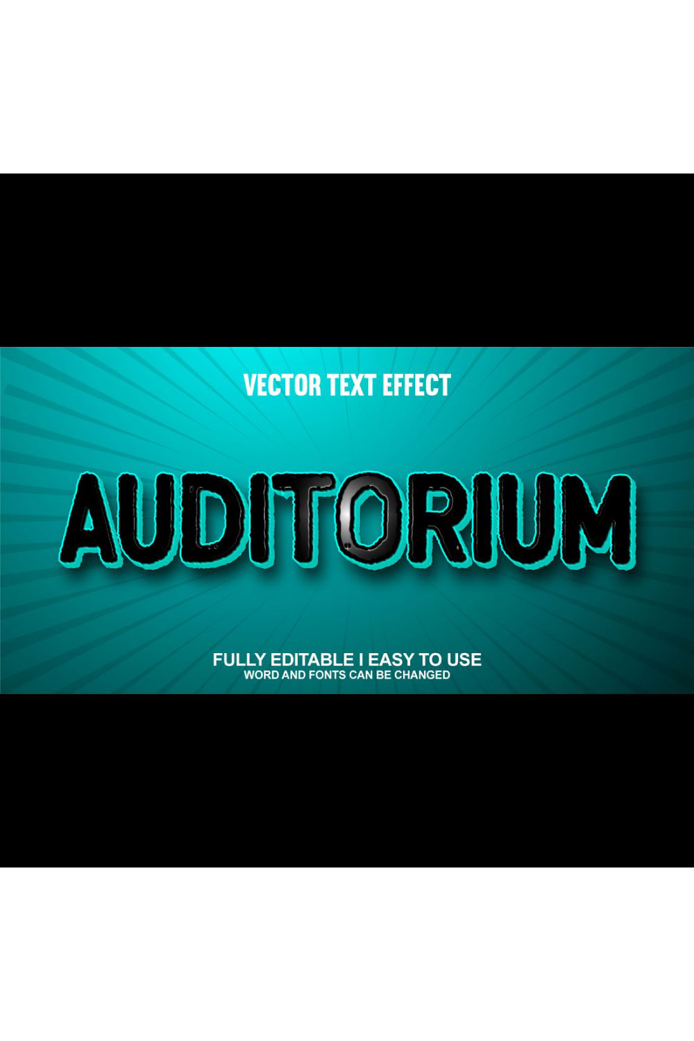 Fully Editable Vector 3D Text Effect pinterest preview image.