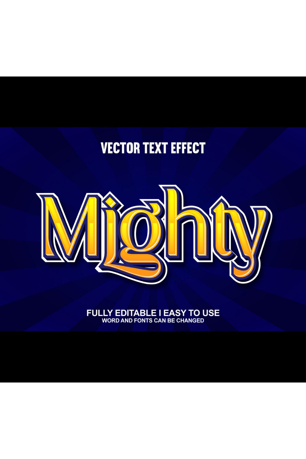 Fully Editable Vector 3D Text Effect pinterest preview image.