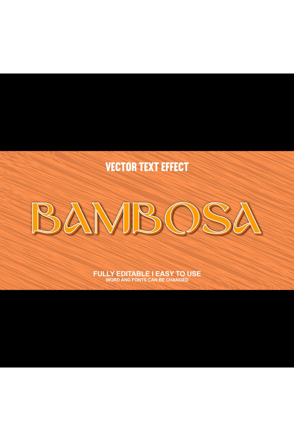 Fully Editable Vector 3D Text Effect pinterest preview image.