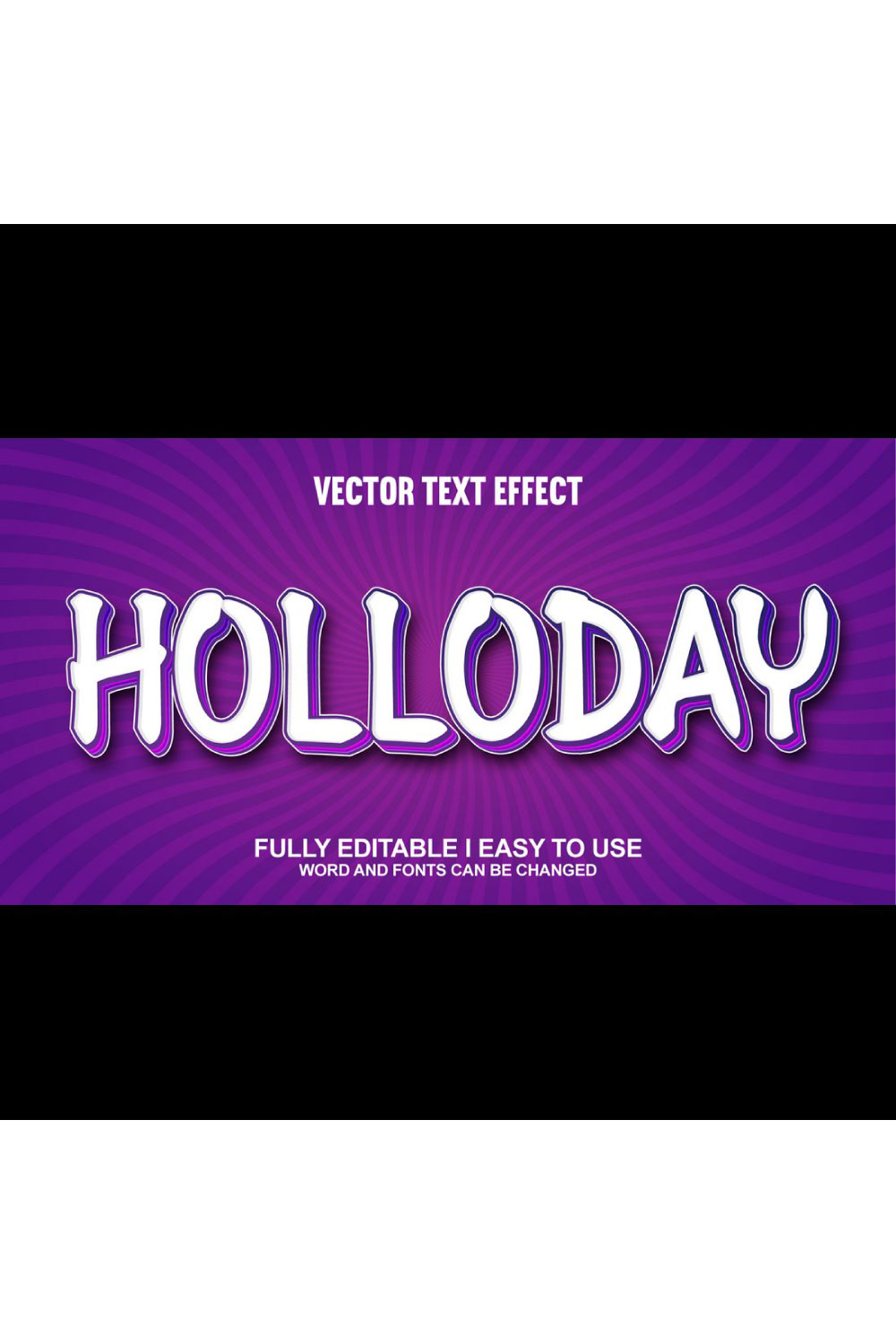 Fully Editable Vector 3D Text Effect pinterest preview image.