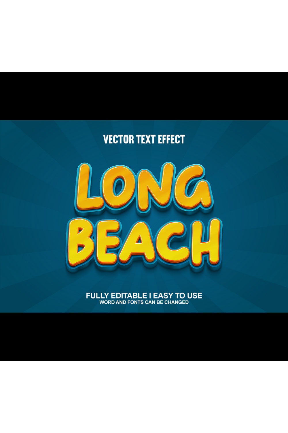 Fully Editable Vector 3D Text Effect pinterest preview image.