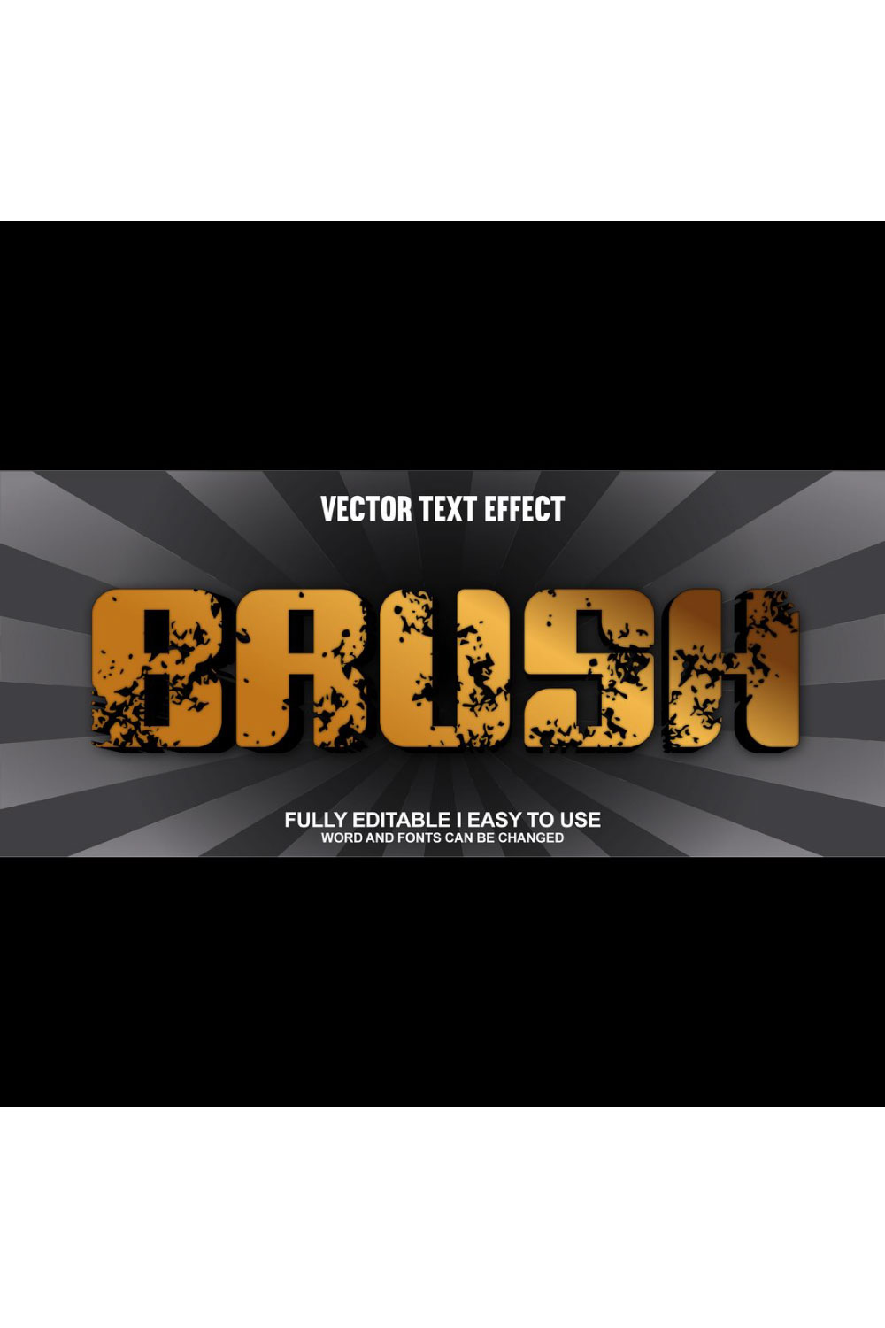 Fully Editable Vector 3D Text Effect pinterest preview image.