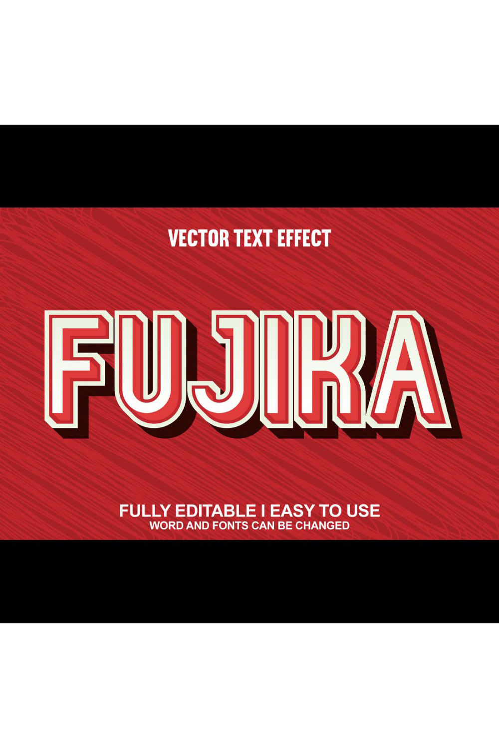 Fully Editable Vector 3D Text Effect pinterest preview image.