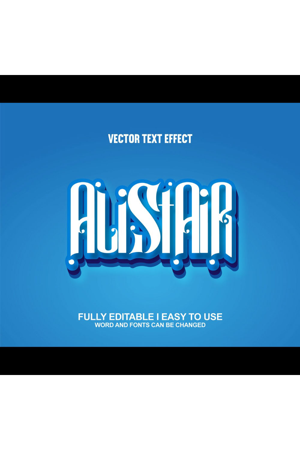 Fully Editable Vector Text Effect pinterest preview image.