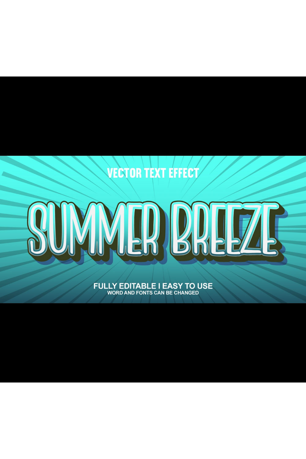 Fully Editable Vector 3D Text Effect pinterest preview image.