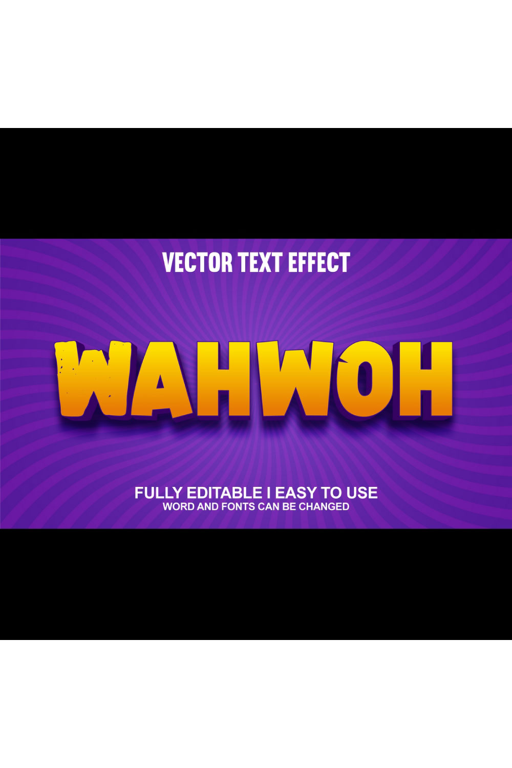 Fully Editable Vector 3D Text Effect pinterest preview image.